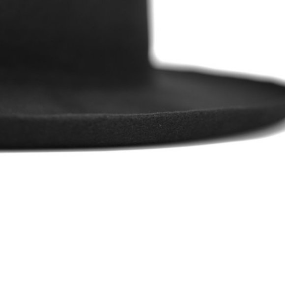 Kaitlynn Hat in Black Wool Felt Panama Hat